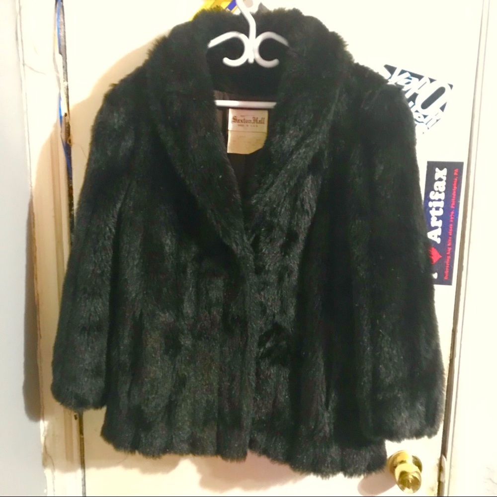 🎤VINTAGE Dark brown faux fur jacket🎤